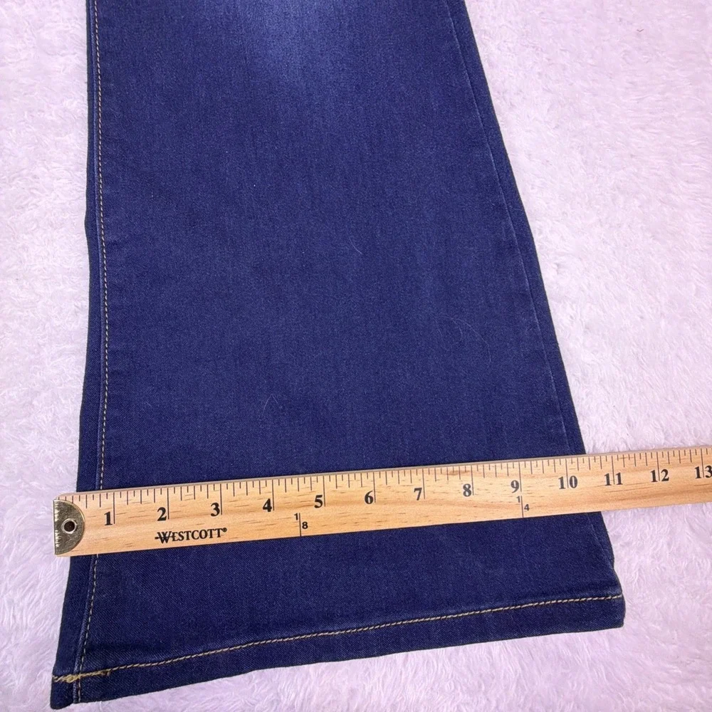 Michael Kors Women 10 (30x32) Jeans Flare High Rise Dark Blue Denim Stretch